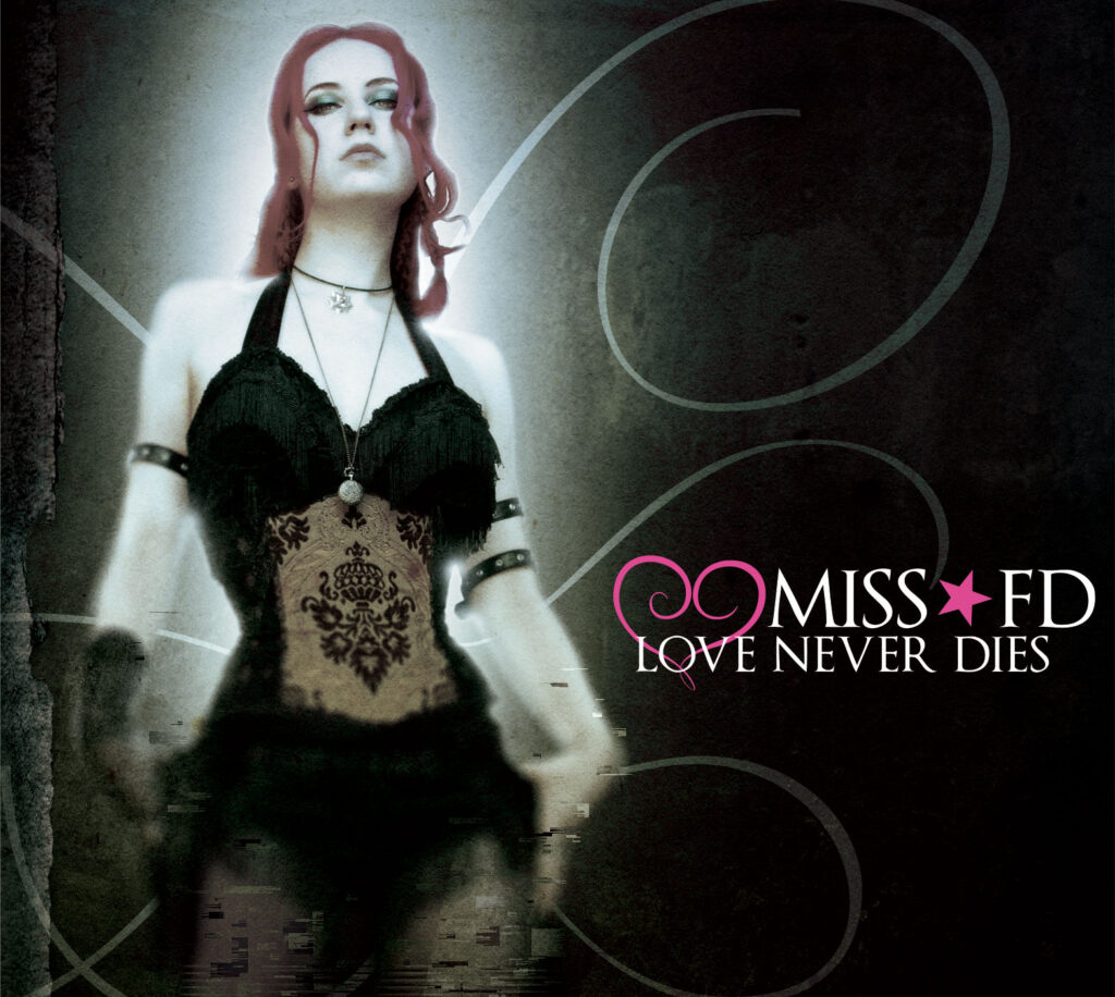 Album cover art design for Love Never Dies, by Miss FD