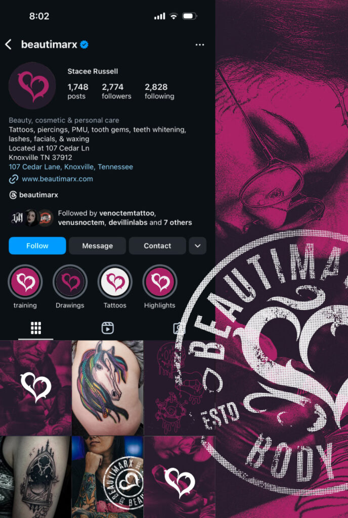 Devillin Labs case study | Brand Visual Identity redesign for Beautimarx Body Arts