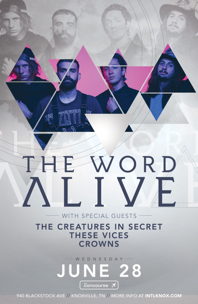 Poster design: The Word Alive, live at The Concourse. Design by Danny Rendo / Devillin Labs
