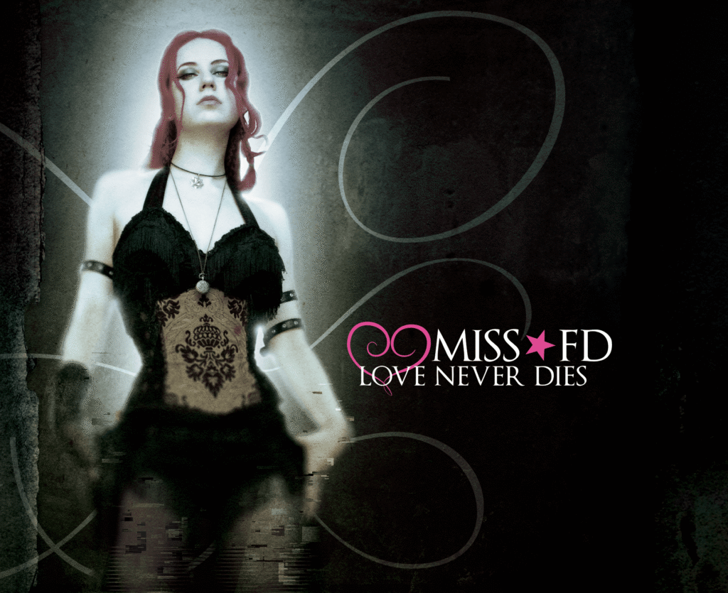 Album art: "Love Never Dies" by Miss FD. Design by Danny Rendo / Devillin Labs